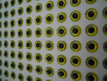 300pcs 6 mm Chartreuse 3D rybárske lure oči pre lákať výrobu Prípravkov Remeslá