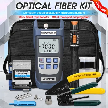 19pcs/set FTTH (Fiber Optic Tool Kit s Vlákniny Sekáčik -70~+10dBm Optického Výkonu Meter Vizuálne Poruchy Locator
