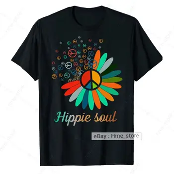 Láska, Mier, Prihláste Sa Hippie Duše T-Shirt Hippie Život Daisy Kvet Dobrá Atmosféra, Čaj Ženy