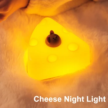 LED Syr Nočný Stolík Lampa Dotykový Senzor Svetiel Roztomilý Zvierat Náladu Svetlo Dieťa Deti Baby Darček Spálňa Domáce Dekorácie Nočné Svetlo