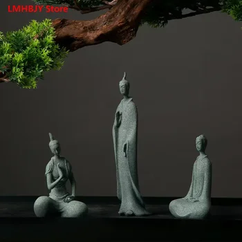 LMHBJY Zen Stola Čínsky Štýl Sochu Budhu, Buddha Stolné Dekorácie, Čaj Pet, Kadidlo Cesta Dekorácie
